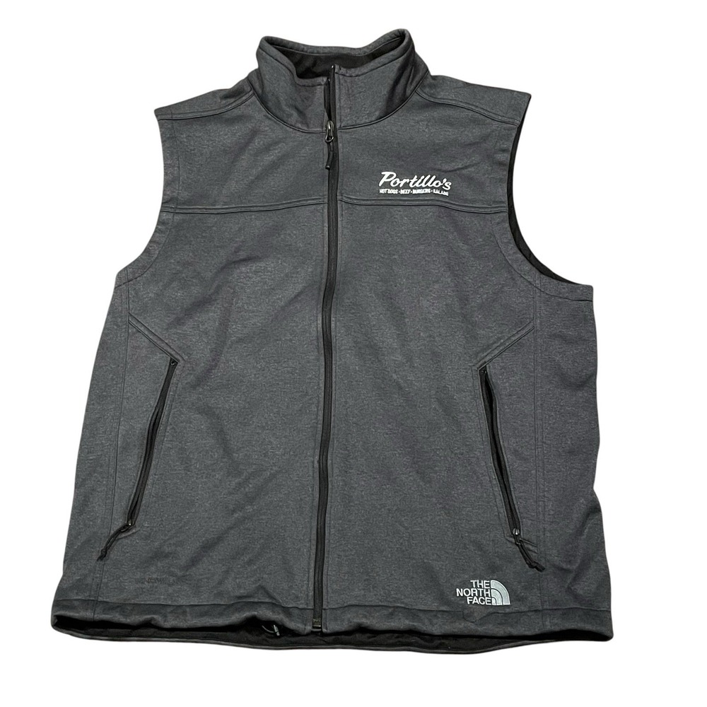 Mens XL North Face Vest Portillo's Logo Gray